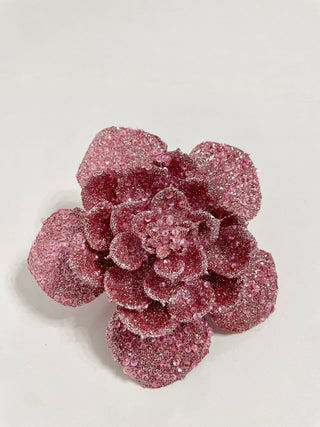 Pink Glitter Roses Clip - On - DesignedBy The Boss