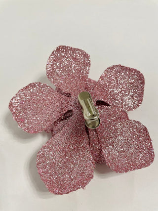 Pink Glitter Roses Clip - On - DesignedBy The Boss