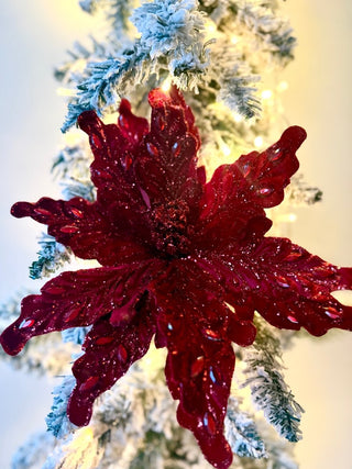 Red Large Velvet Poinsettia Stem - DesignedBy The Boss