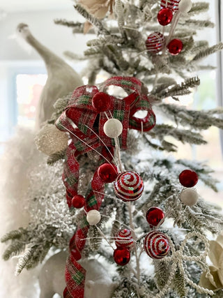 Red & White Glitter Ornament Tree Picks, Set of 2 - Christmas Decor - DesignedBy The Boss