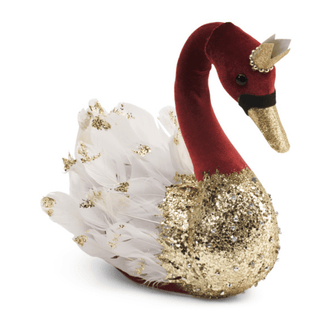 Regal Velvet Crowned Swan Décor - DesignedBy The Boss