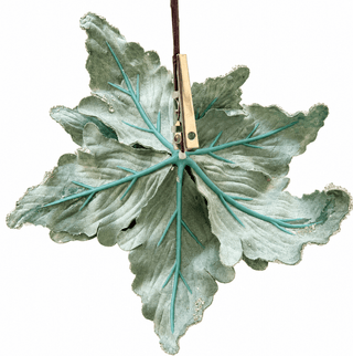 Sage Green Pearl & Crystal Clip-On Poinsettia - DesignedBy The Boss