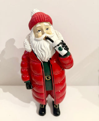 Santa Claus Drinking Hot Cocoa - Hand Crafted Resin Sculpture - Holiday Decor - DesignedBy The Boss