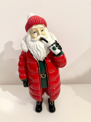 Santa Claus Drinking Hot Cocoa - Hand Crafted Resin Sculpture - Holiday Decor - DesignedBy The Boss