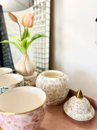 Scented Candle in A Ginger Jar, With a Gold - Tipped Lid - Home Decor - DesignedBy The Boss