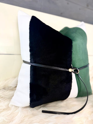 Set of 2 Decorative Cushions with Modacrylic Details + 2 Feather Inserts (22" x 22") Luxury Design By DesignedBy The Boss - DesignedBy The Boss