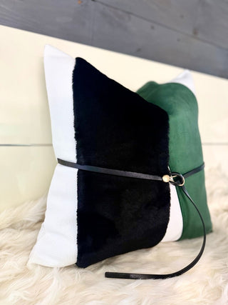 Set of 2 Decorative Cushions with Modacrylic Details + 2 Feather Inserts (22" x 22") Luxury Design By DesignedBy The Boss - DesignedBy The Boss