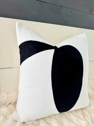 Set Of 2 Decorative Throw Pillow + Down Feather Insert - Black & White (22" X 22") - DesignedBy The Boss
