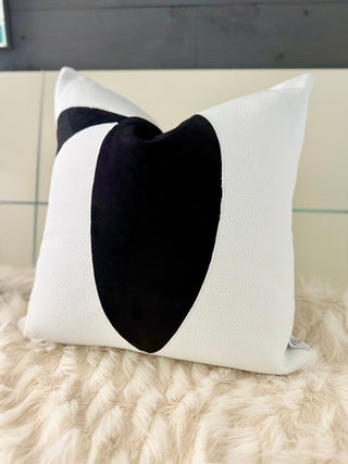 Set Of 2 Decorative Throw Pillow + Down Feather Insert - Black & White (22" X 22") - DesignedBy The Boss