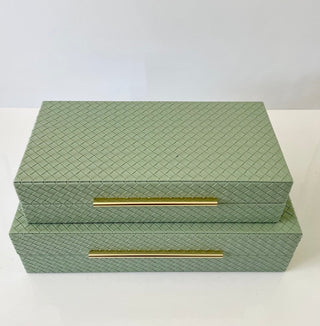 Set of 2 Leather Decorative Boxes - DesignedBy The Boss