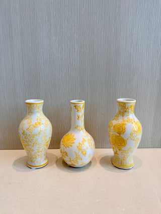 Set of 3 Mini Decorative Vases With Floral Patterns - DesignedBy The Boss