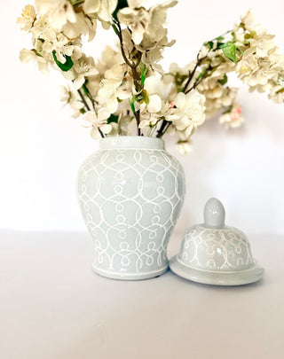 Small Ceramic Ginger Jar - Light Blue - DesignedBy The Boss