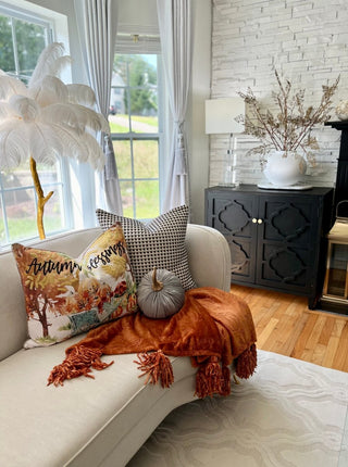 Soft Warm Cozy Fall Throw Blanket For Living Room With Pumpkin Design By Designed By The Boss - DesignedBy The Boss