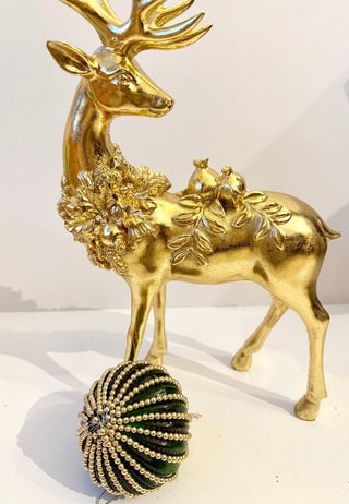 Standing Gold Elegant Deer Sculptures - Christmas Ornaments - DesignedBy The Boss