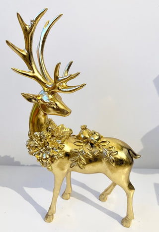 Standing Gold Elegant Deer Sculptures - Christmas Ornaments - DesignedBy The Boss