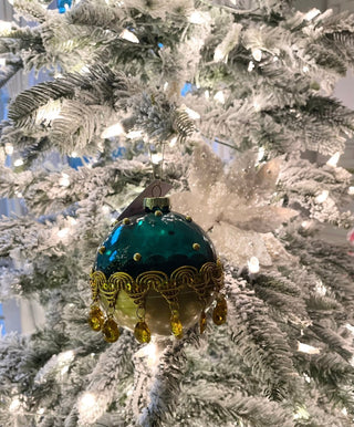 Teal & Gold Glass Ball Ornament Set Of 6 - DesignedBy The Boss