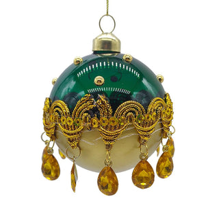 Teal & Gold Glass Ball Ornament Set Of 6 - DesignedBy The Boss