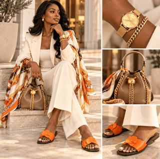Timeless Elegance Gold Watch & Chain Bracelet Set - DesignedBy The Boss