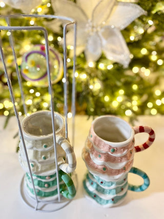 Tree Shaped Ceramic Mug, Christmas Tree Mug Set Of 4) - DesignedBy The Boss