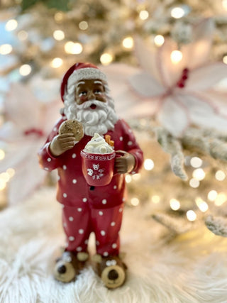 'Twas The Night Before Christmas - Santa Midnight Snack - Santa Claus Drinking Hot Cocoa & Cookies - DesignedBy The Boss