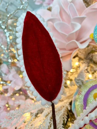 Velvet Magnolia Leaf Spray: Red Christmas Pick - Holiday Decor - DesignedBy The Boss