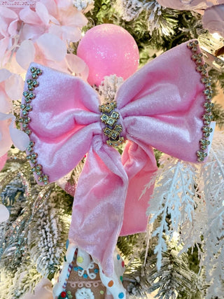 Velvet Rhinestone Clip On Bow Christmas Decor - DesignedBy The Boss