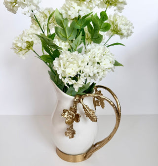 White and Gold Ceramic Pitcher - DesignedBy The Boss