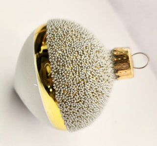 White and Gold Glass Christmas Ornament (Set Of 14) - DesignedBy The Boss