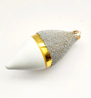 White and Gold Glass Christmas Ornament (Set Of 14) - DesignedBy The Boss