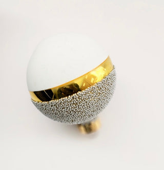 White and Gold Glass Christmas Ornament (Set Of 14) - DesignedBy The Boss