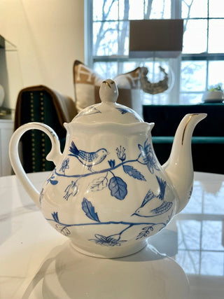 White & Blue Floral Teapot - DesignedBy The Boss