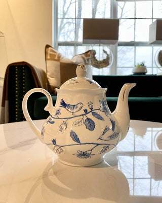 White & Blue Floral Teapot - DesignedBy The Boss