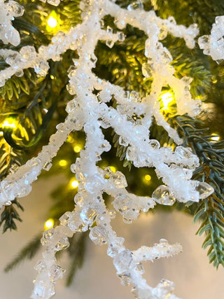 White Christmas Ice Pick - Icy Branch Pick - Ice Covered Branch - Holliday Decor - DesignedBy The Boss