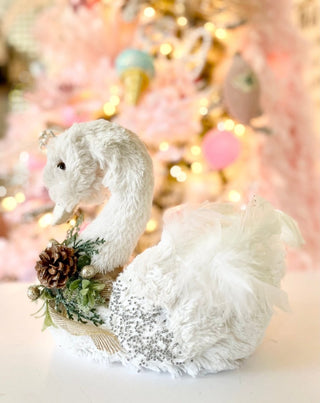 White Elegant Furry Swan With Crown - DesignedBy The Boss