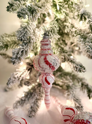 White & Red Teardrop Ornaments - Holiday Decor Pack of 3 - DesignedBy The Boss