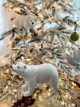 White Resin Walking Polar Bear Sculpture - DesignedBy The Boss