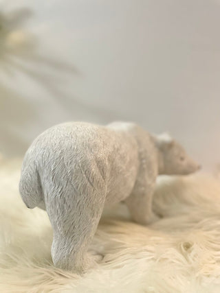 White Resin Walking Polar Bear Sculpture - DesignedBy The Boss