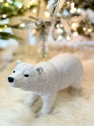 White Resin Walking Polar Bear Sculpture - DesignedBy The Boss