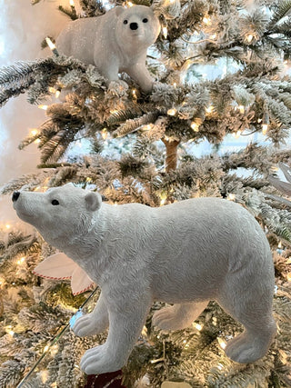 White Resin Walking Polar Bear Sculpture - DesignedBy The Boss