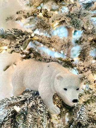 White Resin Walking Polar Bear Sculpture - DesignedBy The Boss