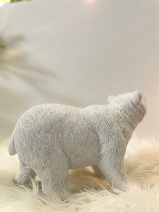 White Resin Walking Polar Bear Sculpture - DesignedBy The Boss