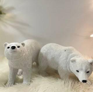 White Resin Walking Polar Bear Sculpture - DesignedBy The Boss