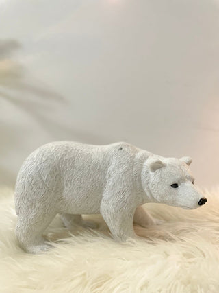 White Resin Walking Polar Bear Sculpture - DesignedBy The Boss