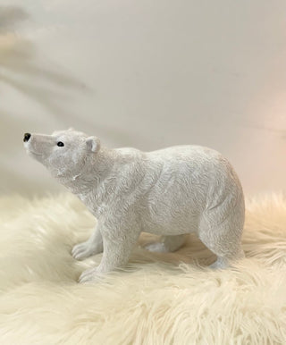 White Resin Walking Polar Bear Sculpture - DesignedBy The Boss