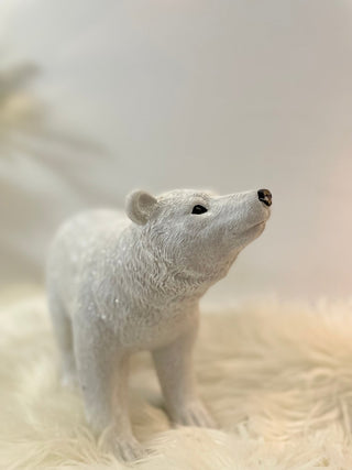 White Resin Walking Polar Bear Sculpture - DesignedBy The Boss