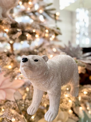 White Resin Walking Polar Bear Sculpture - DesignedBy The Boss