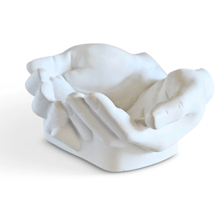 White Two Hands Sculpture - Hand Tray Catchall Decoration - DesignedBy The Boss