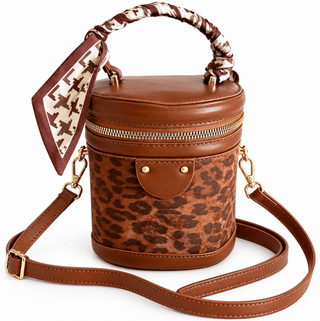 Wild Elegance Leopard Print Bucket Bag – Brown - DesignedBy The Boss