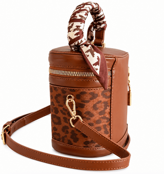 Wild Elegance Leopard Print Bucket Bag – Brown - DesignedBy The Boss