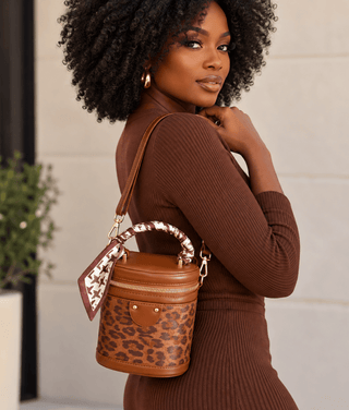 Wild Elegance Leopard Print Bucket Bag – Brown - DesignedBy The Boss